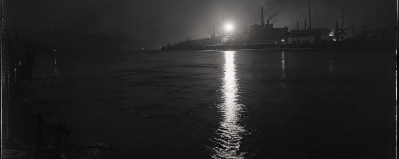 Plate 60 — Industrial waterfront, moonlight exposure