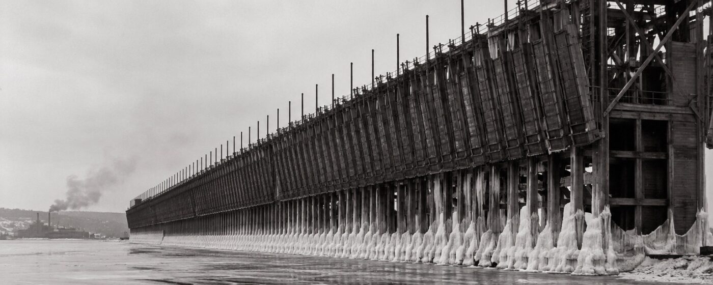 Plate 85 — Ore dock, winter conditions, North Channel