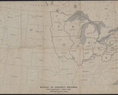 Plate 129 — Bureau of Regional Survey — field organization district map, Industrial Interior Survey