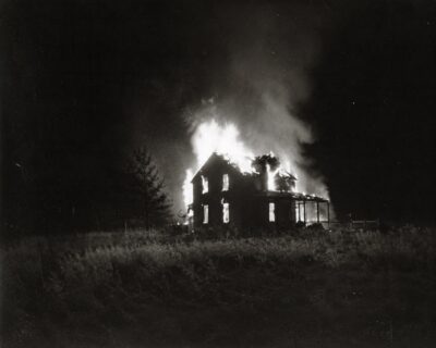 Plate 4 — Structure fire, rural field, night