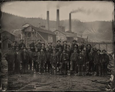 Plate 73 — Mining personnel, group portrait, surface works
