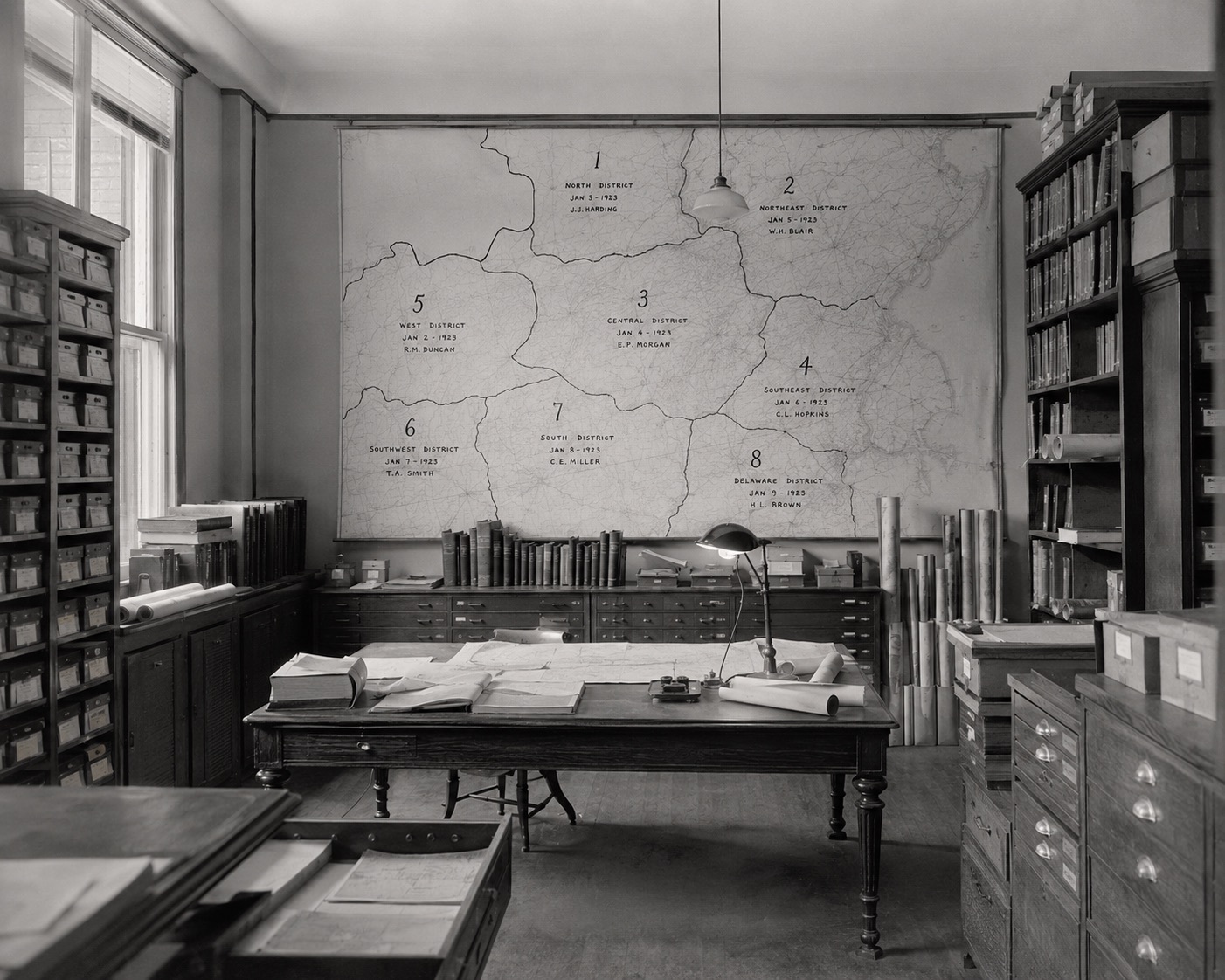 Plate 105 — Bureau records room, administrative office, Philadelphia
