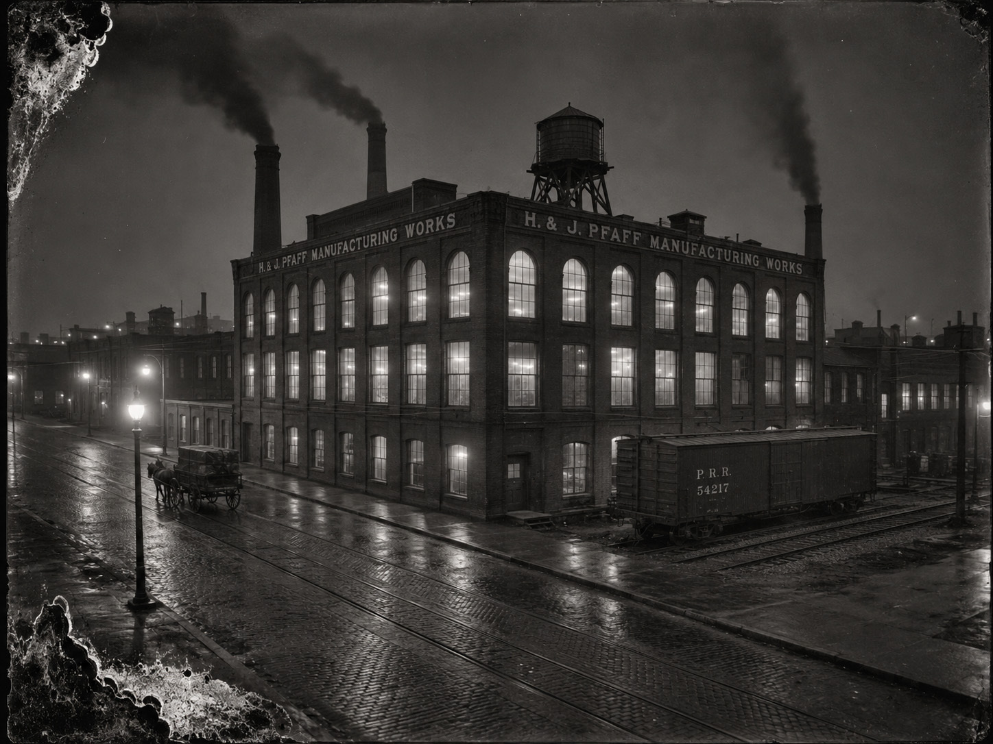 Plate 26 — H. & J. Pfaff Manufacturing Works, night