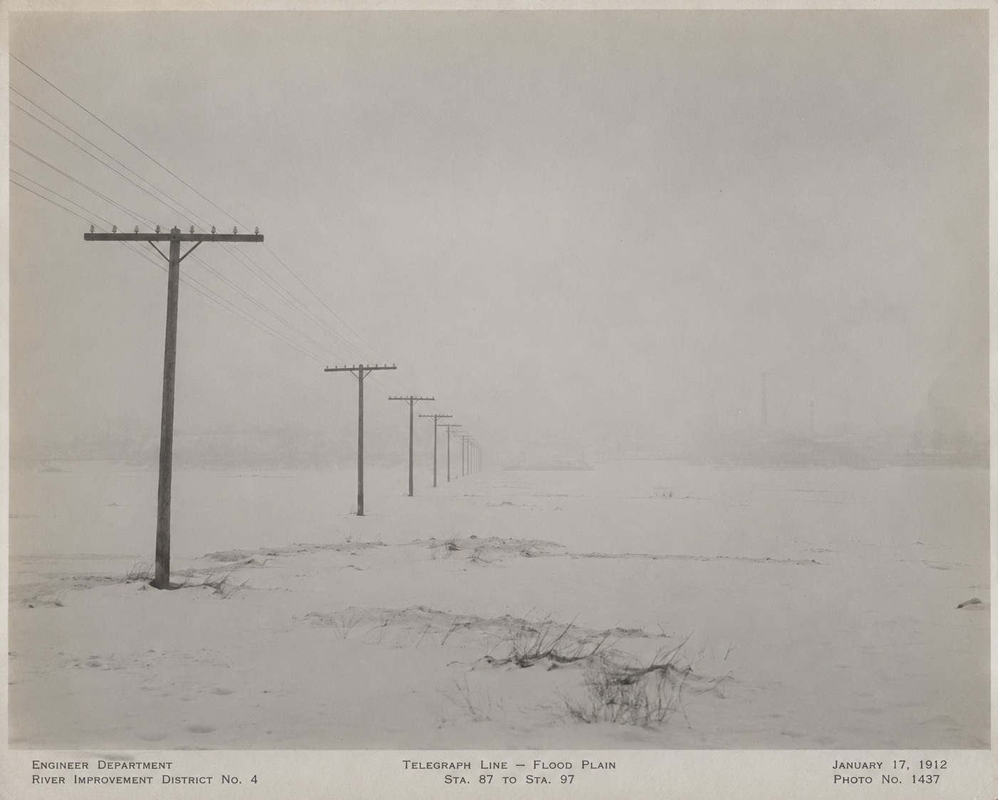 Plate 63 — Telegraph line survey, flood plain, winter